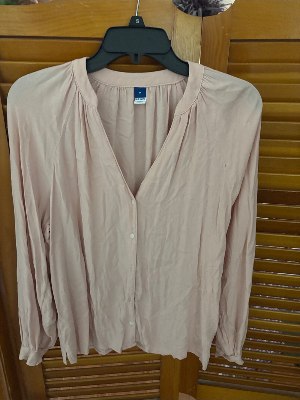 Old Navy Blush Pink Button-Down Long Sleeve Shirt